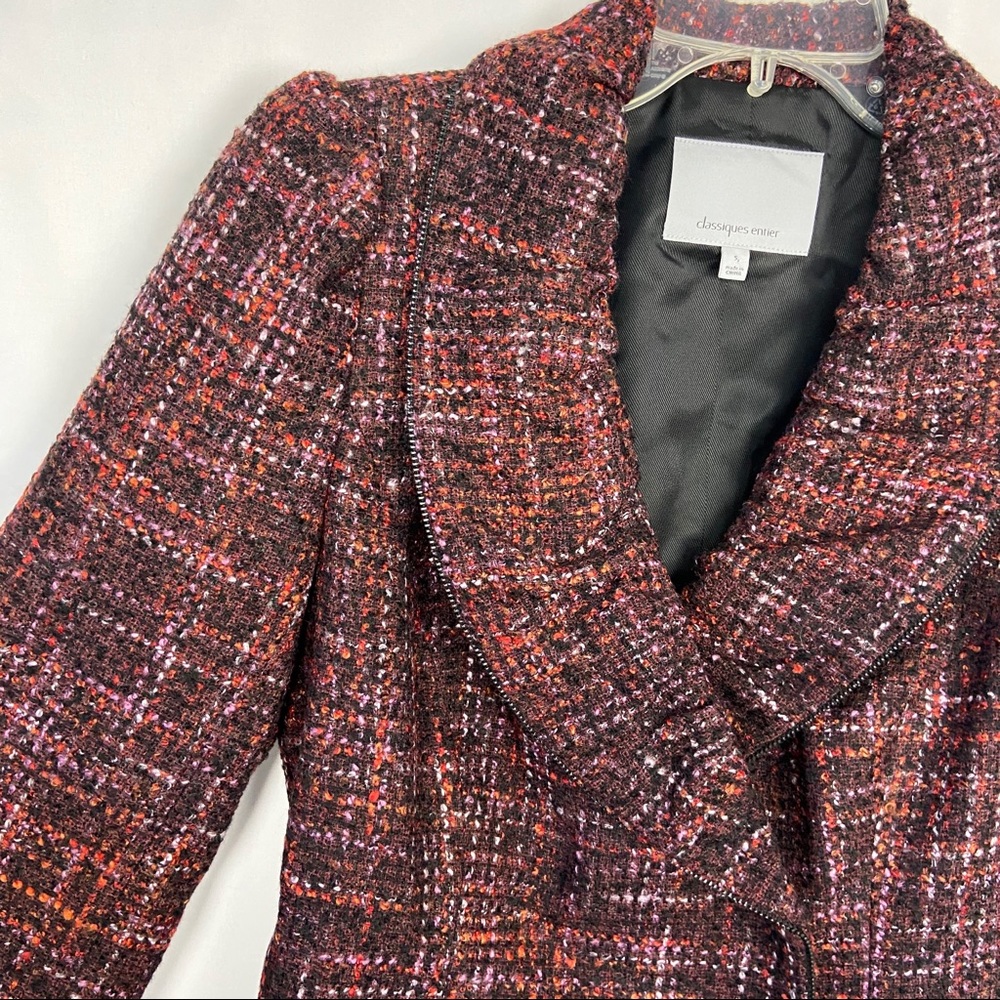 Classiques Entier red & black tweed jacket S - Picture 4 of 9